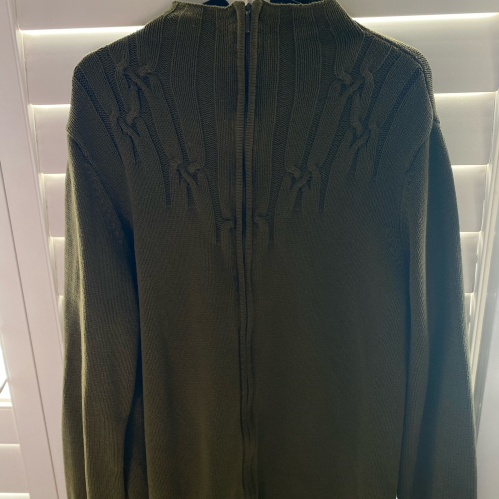 Coldwater Creek Cable Knit Olive Sweater